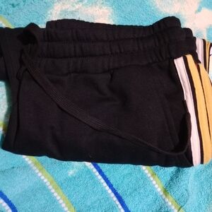 K Jordan Kids Black Joggers with Gold and White Stripes
